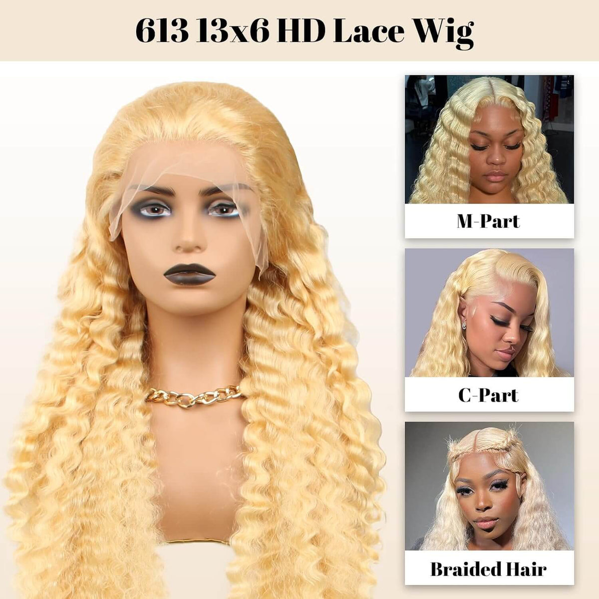 Mermaid Hair 613 Blonde Deep Wave HD Lace Front Wig | 200% Density