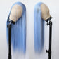 Sky Blue Body Wave & Straight Wig | 13x6 HD Lace Front | 100% Virgin Human Hair | Pre-Plucked | Kimone's Hair Deluxe Dropshipman