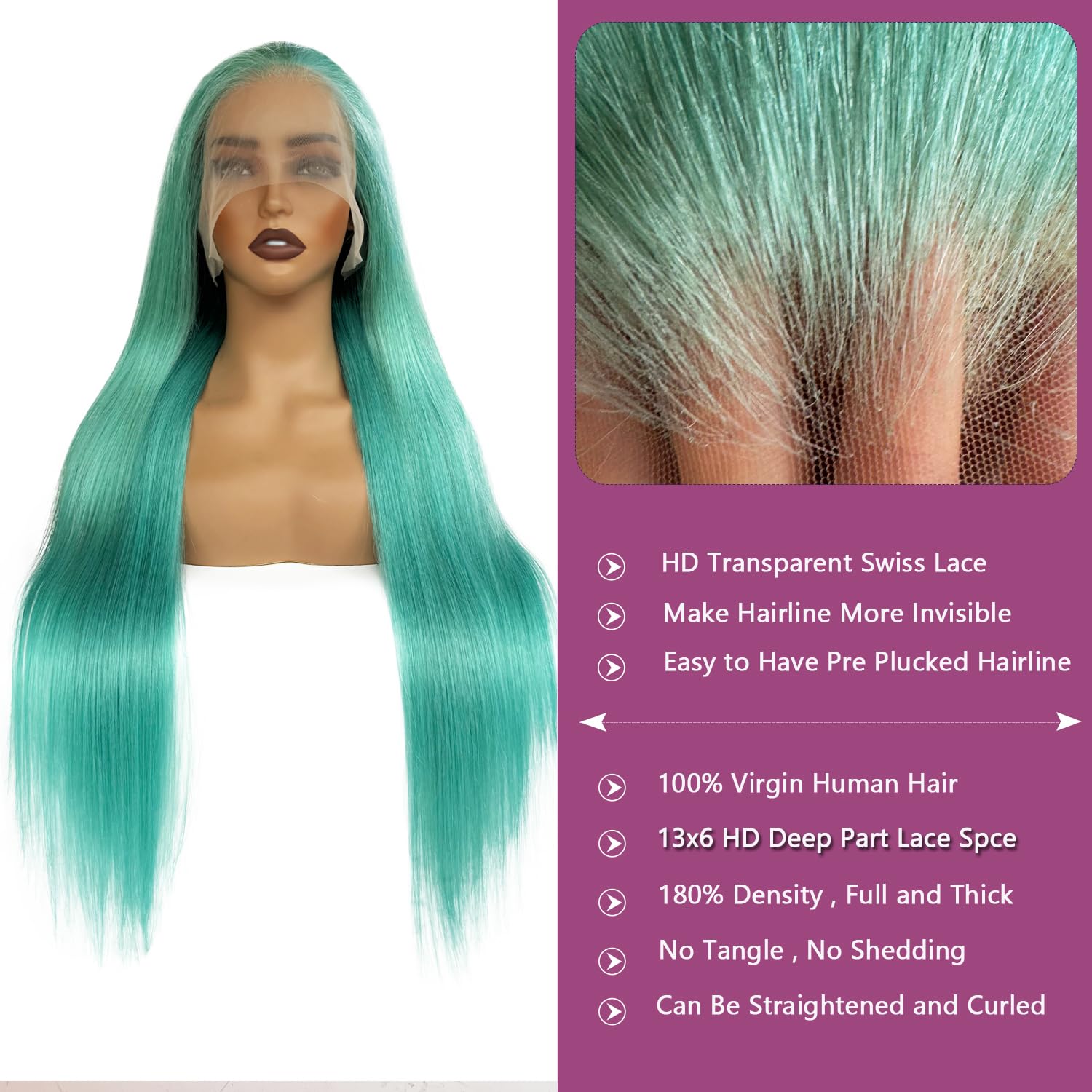 Aquamarine Body Wave & Straight Wig | 13x6 HD Lace Front | 100% Virgin Human Hair | Pre-Plucked | Kimone's Hair Deluxe Dropshipman