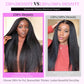 Sleek & Silky | Kinky Straight Lace Front Wig | 13x4 HD Lace | Natural Yaki Texture | 18–32" | Brazilian Remy Kimone's Hair Deluxe