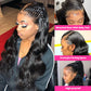 360 Lace Frontal Wig Pre Plucked Transparent Straight Human Hair 180% Remy