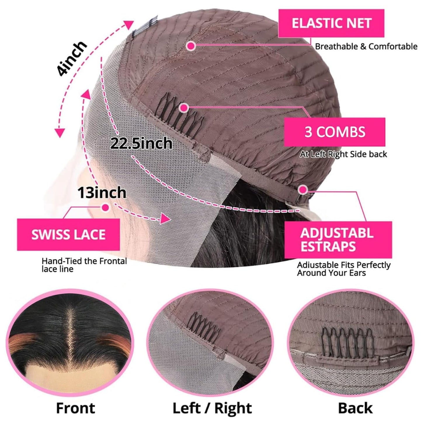 Ginger Blonde Skunk Stripe Wig | 13x4 HD Lace Front | 100% Human Hair | Pre-Plucked | Kimone's Hair Deluxe Kimone's Hair Deluxe