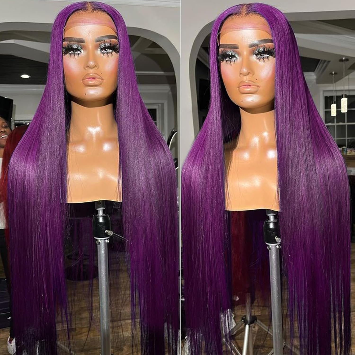 Purple Body Wave & Straight Wig | 13x6 HD Lace Front | Virgin Human Hair | Pre-Plucked | Kimone's Hair Deluxe Kimone's Hair Deluxe