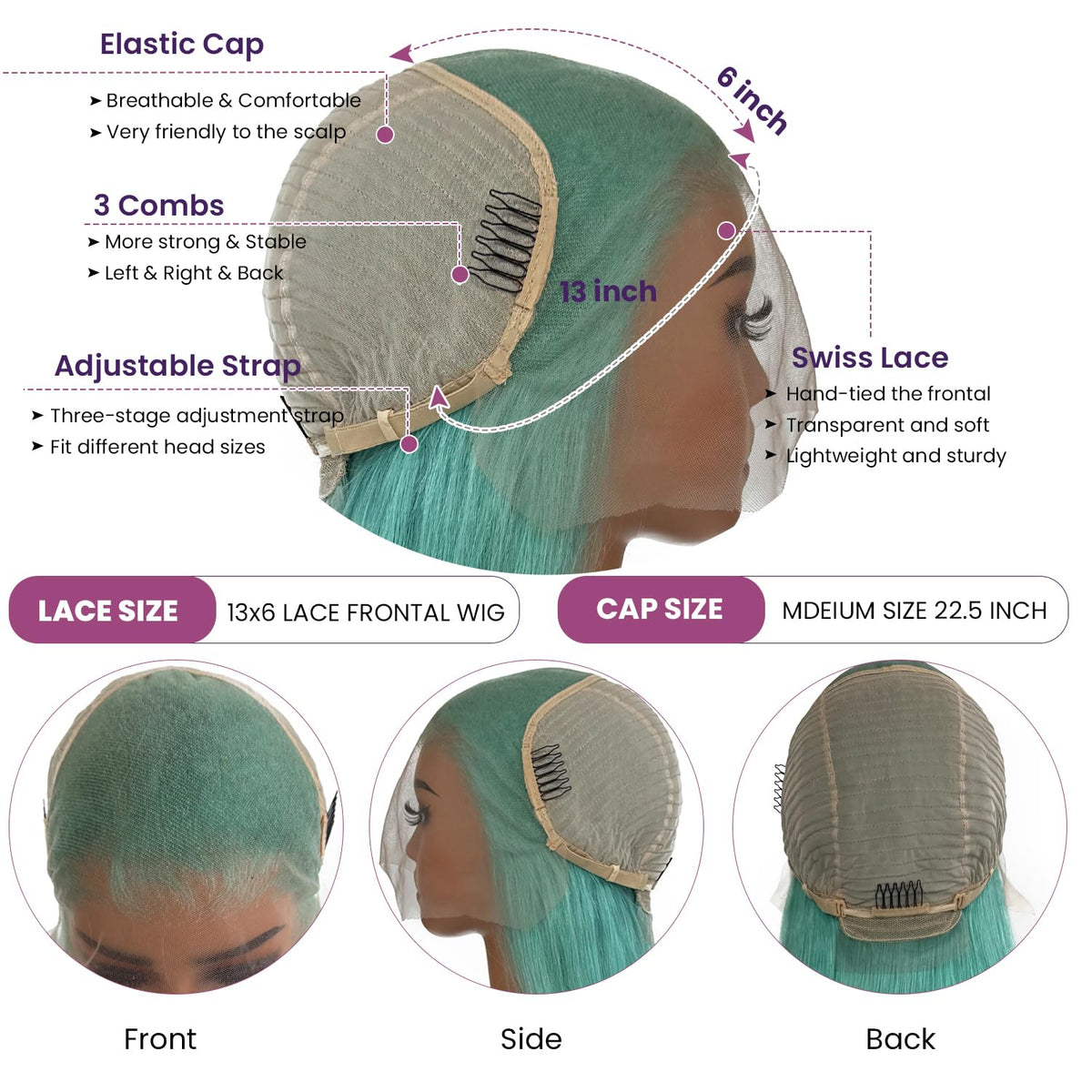 Aquamarine Loose Deep Wave Wig | 13x6 HD Lace | 18–32 Inches