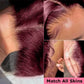 99J Straight 13x4 Front Human Hair Wigs Burgundy Body wave 180% Virgin Hair