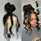 360 Lace Frontal Wig Pre Plucked Transparent Straight Human Hair 180% Remy