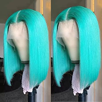 13X4 HD Colored ( Yellow, Aquamarine, Lilac)10A Bob Wigs 180%