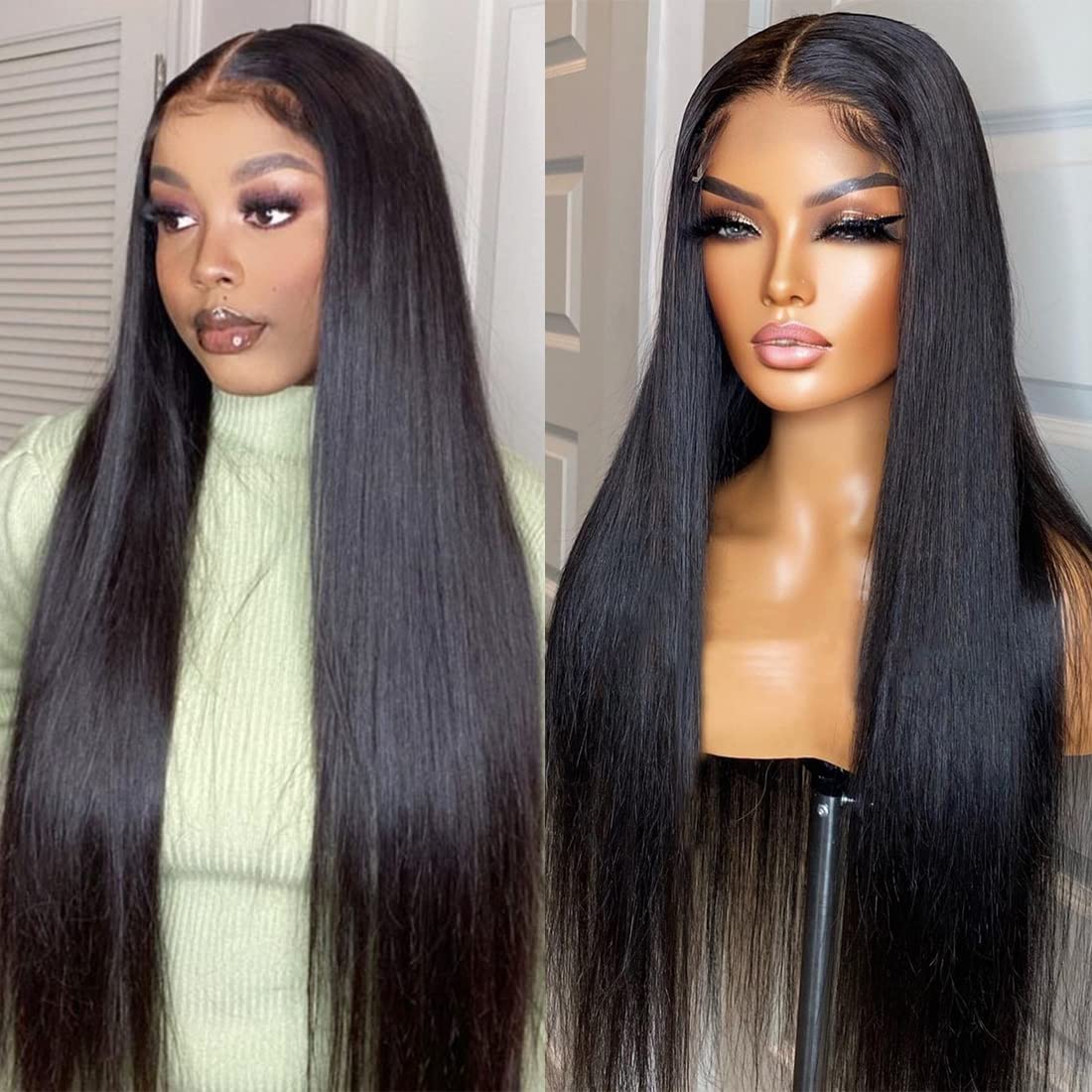 4x4 HD Lace cosure Brazilian Natural Black Straight Remy Hair Closure Wig