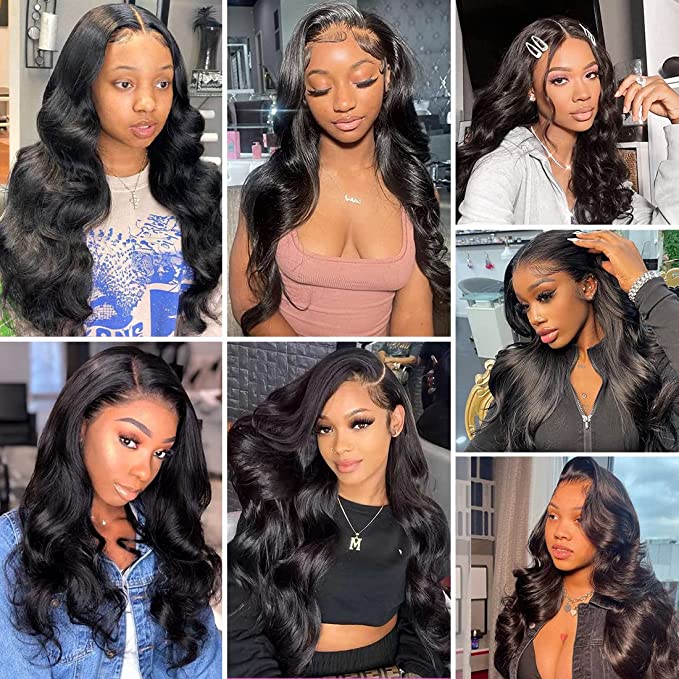 HD Transparent Straight 13X6 Lace Frontal Human Hair Wigs Body wave  180% Density   Wig Virgin Hair