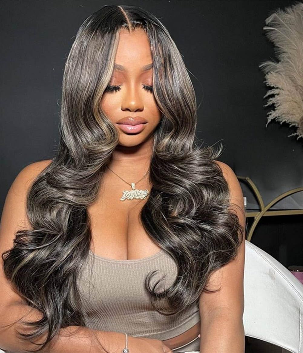 Bold Color Body Wave 13x4 HD Lace Front Wig | 1B/613 Highlight | 210% Density | 18"-32" Dropshipman