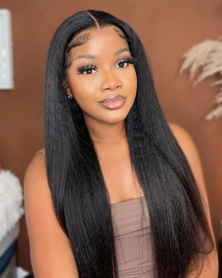 Defined Curls Kinky Straight 13x6 HD Lace Glueless Wig | Natural Color | 180% Density | 16"-30" Dropshipman
