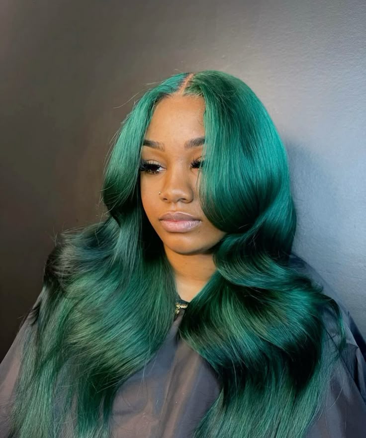 Emerald Green Body Wave & Straight Wig | 13x6 HD Lace Front | Virgin Human Hair | Pre-Plucked | Kimone's Hair Deluxe Kimone's Hair Deluxe