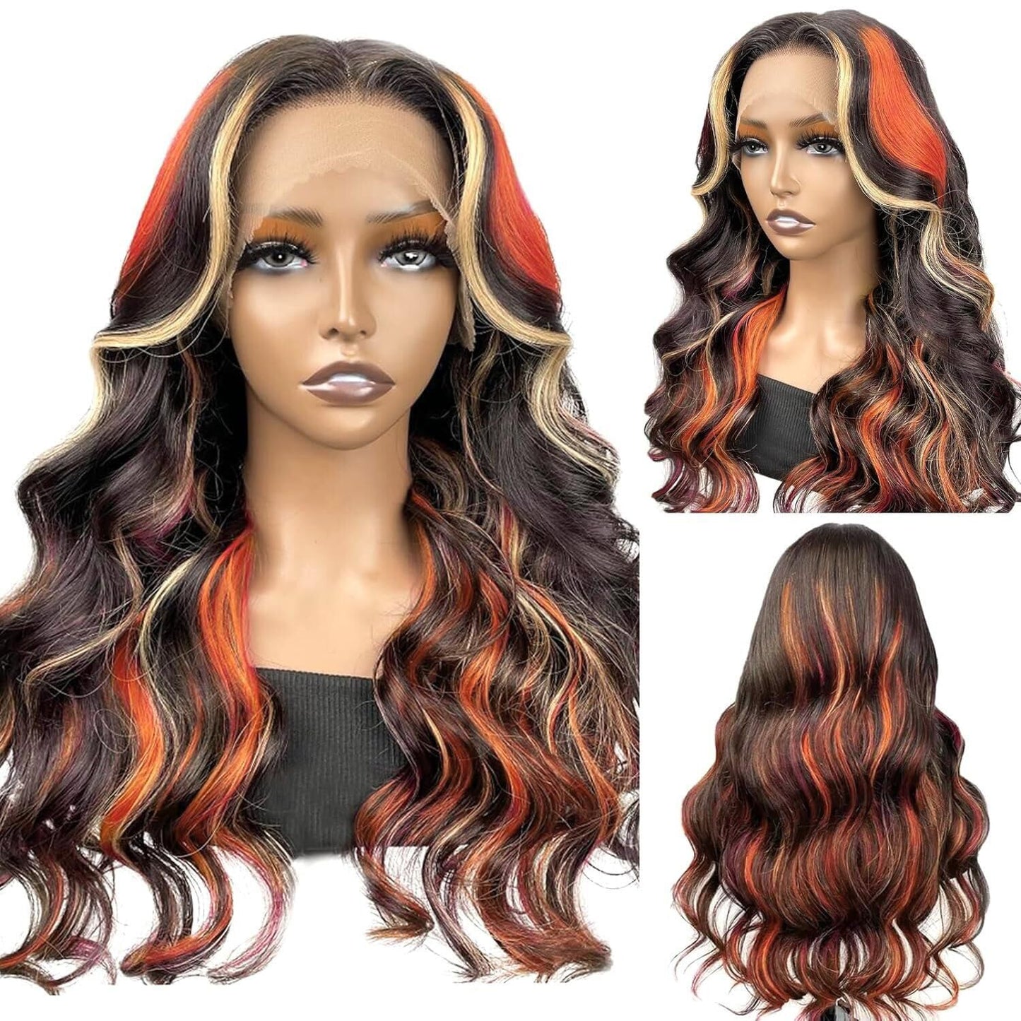Ginger Blonde Skunk Stripe Wig | 13x4 HD Lace Front | 100% Human Hair | Pre-Plucked | Kimone's Hair Deluxe Kimone's Hair Deluxe