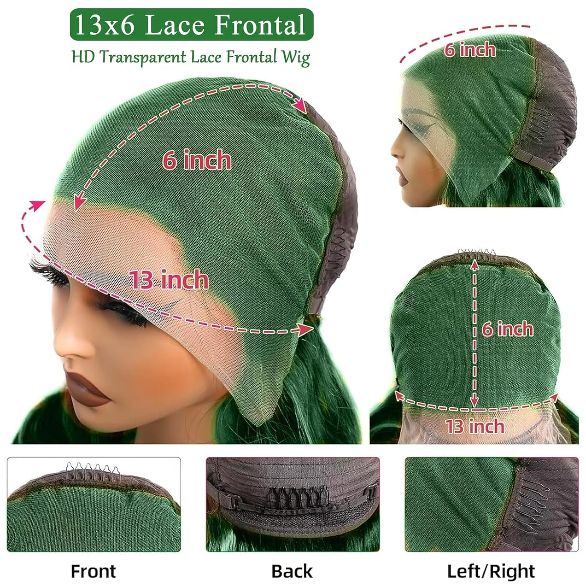 Bold Color | Emerald Green Deep Wave Wig | 13x6 HD Lace Front | 180% Density | 100% Human Hair | 20"-34"