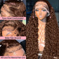 13X4 HD Chocolate Brown #4 Lace Front Human Hair Wig 180%  Virgin Deep wave 10-26in