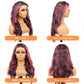 13x4 Transparent Lace Wig Balayage Straight Colored Higlighted Pink 180% density 10-28