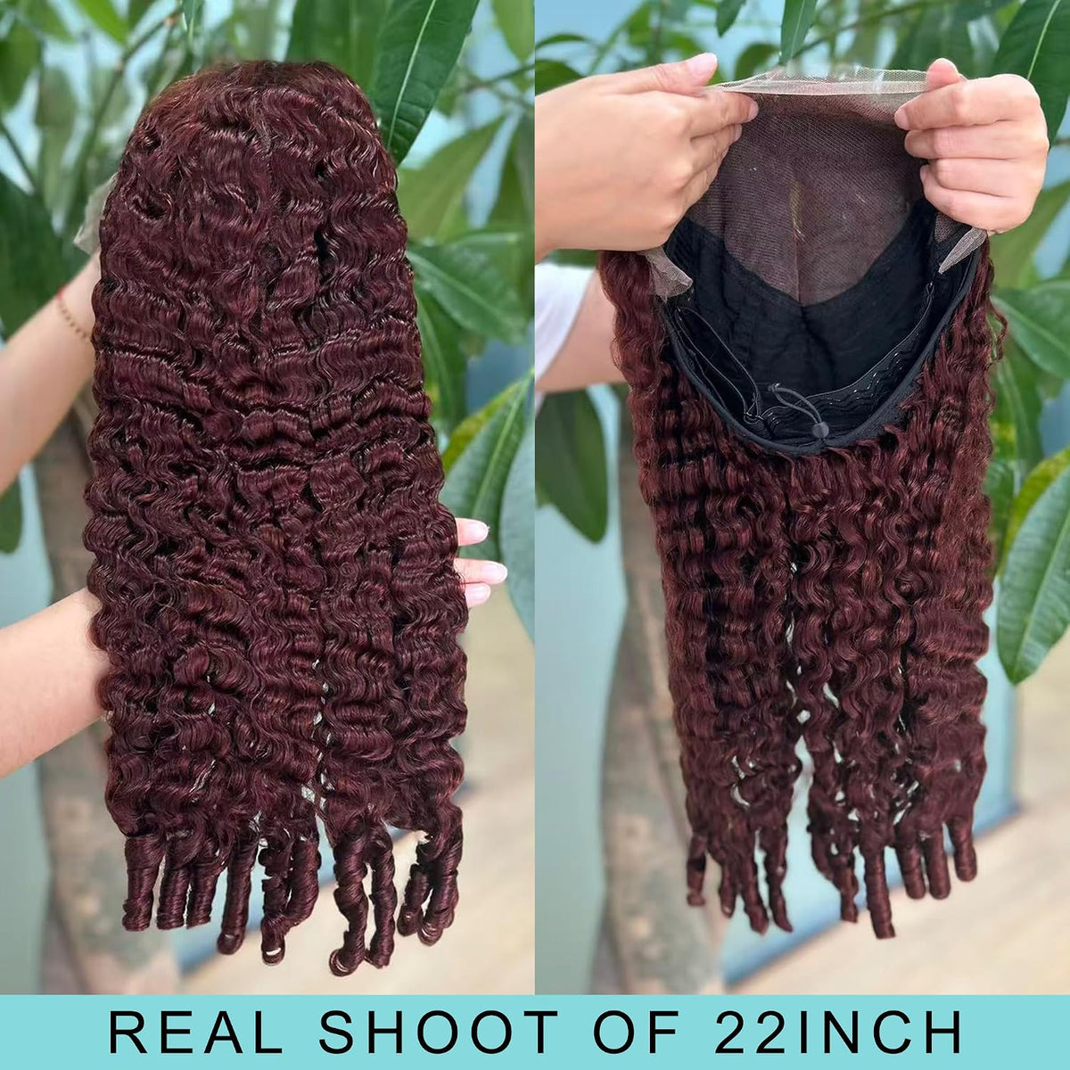 Reddish Brown Burmese Curly Wig | 13x6 HD Lace Front | 200% Density | Pre-Plucked | Kimone's Hair Deluxe