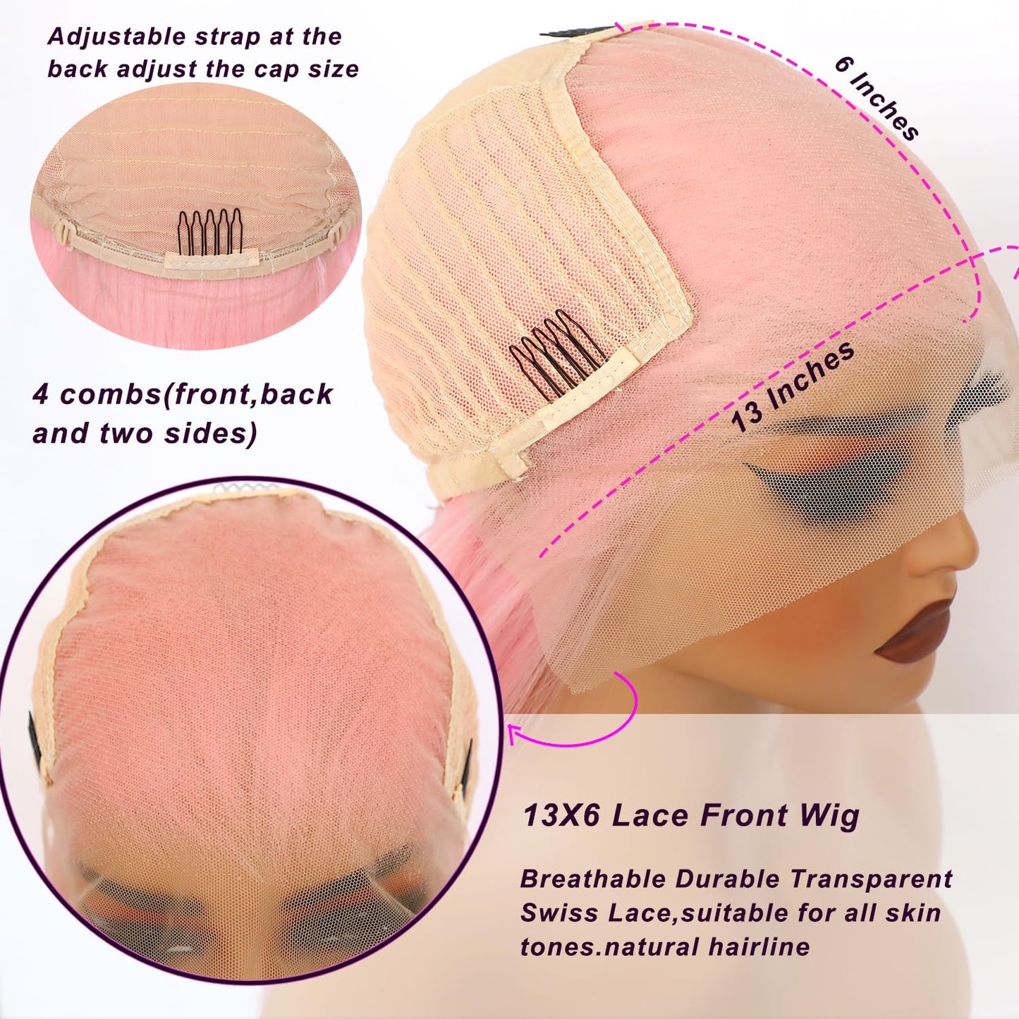 Salmon Pink Body Wave & Straight Wig | 13x6 HD Lace Front | 100% Virgin Human Hair | Pre-Plucked | Kimone's Hair Deluxe Kimone's Hair Deluxe