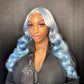 Sky Blue Body Wave & Straight Wig | 13x6 HD Lace Front | 100% Virgin Human Hair | Pre-Plucked | Kimone's Hair Deluxe Dropshipman