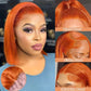 Ginger Orange Bob Wig Human Hair | 13x4 Lace Front Straight Bob