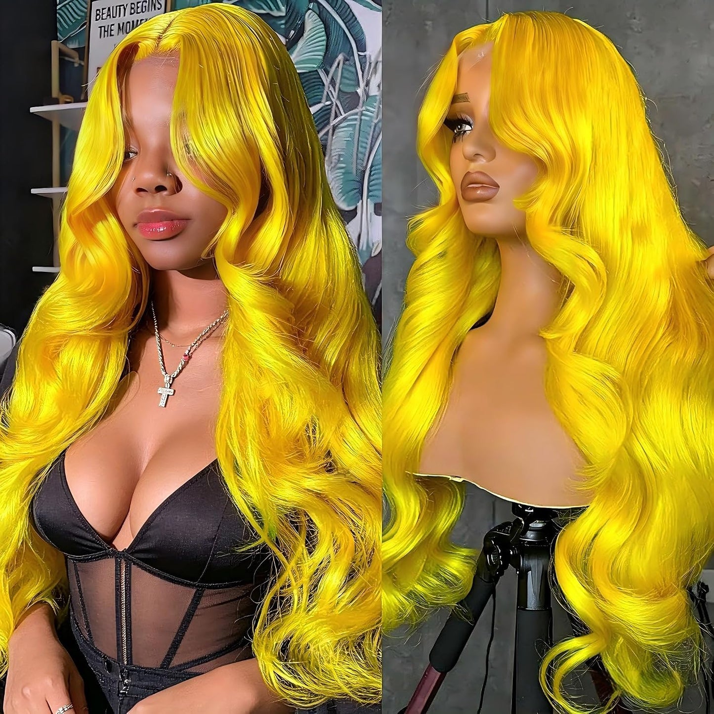 Yellow Body Wave & Straight Wig | 13x6 HD Lace Front | Virgin Human Hair | Pre-Plucked | Kimone's Hair Deluxe Kimone's Hair Deluxe