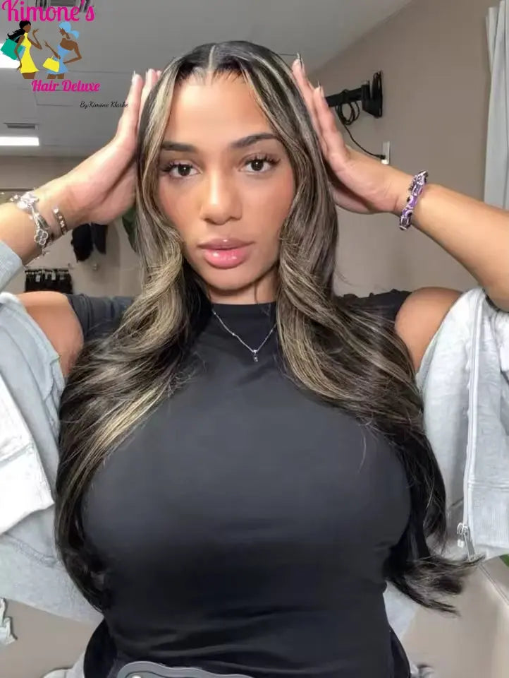 1B/27 Ombre Highlight Body Wave Wig | 13x6 Undetectable HD Lace | Pre-Plucked | Everyday Wear, Glueless | Kimone's Hair Deluxe Kimone's Hair Deluxe