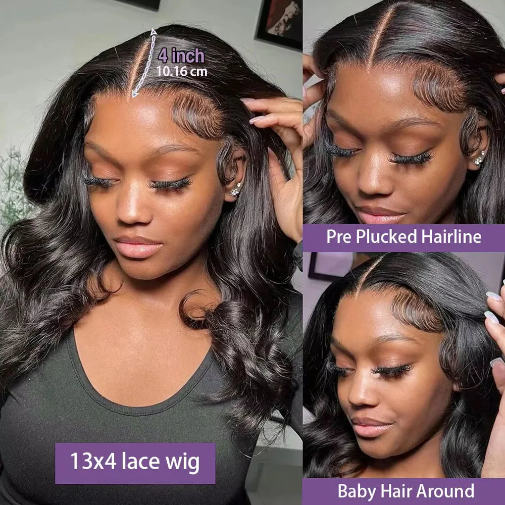 220% Density Body Wave Wear And Go Glueless Human Hair Wigs Bob Wigs For Women Ready To Wear Pre Cut 13x4 Front Wig No Lace Dropshipman
