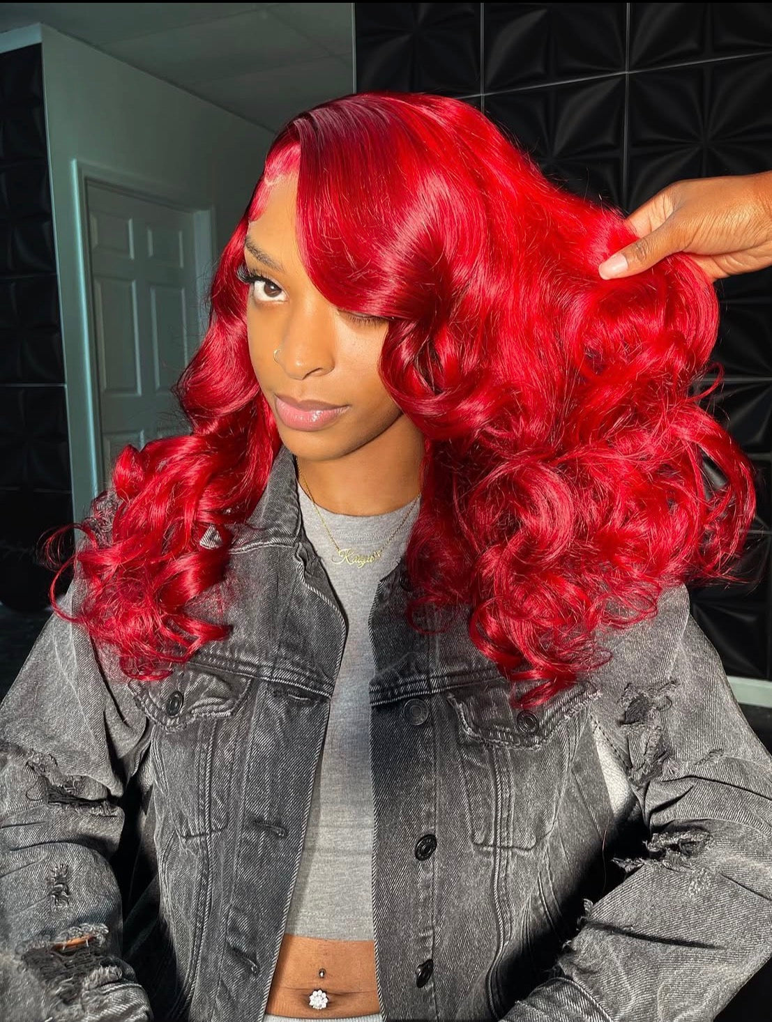 Bold Red Body Wave Lace Front Wig | Statement Hair, Undetectable HD Lace | Kimone's Hair Deluxe 