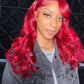 Bold Red Body Wave Lace Front Wig | Statement Hair, Undetectable HD Lace | Kimone's Hair Deluxe 
