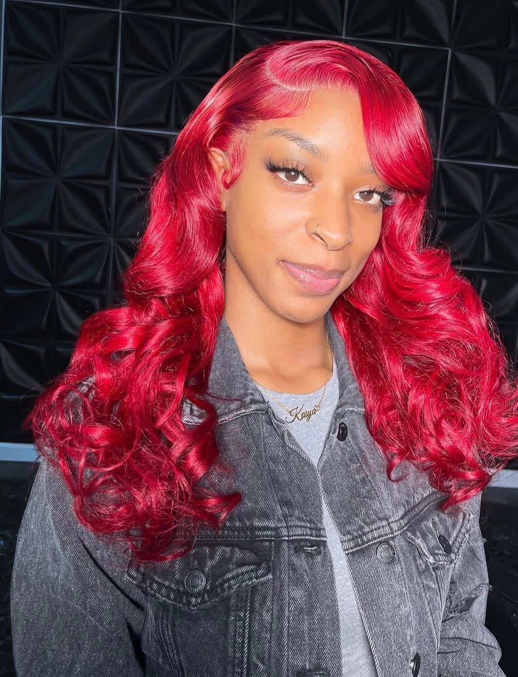 Bold Red Body Wave Lace Front Wig | Statement Hair, Undetectable HD Lace | Kimone's Hair Deluxe 