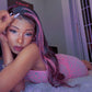 13x4 Transparent Lace Wig Balayage Straight Colored Higlighted Pink 180% density 10-28