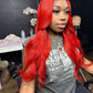Red Wavy Colored Red Wigs 180% Women 13x4 Body wave 9A Virgin Hair  Lace wig
