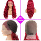 Red Wavy Colored Red Wigs 180% Women 13x4 Body wave 9A Virgin Hair  Lace wig
