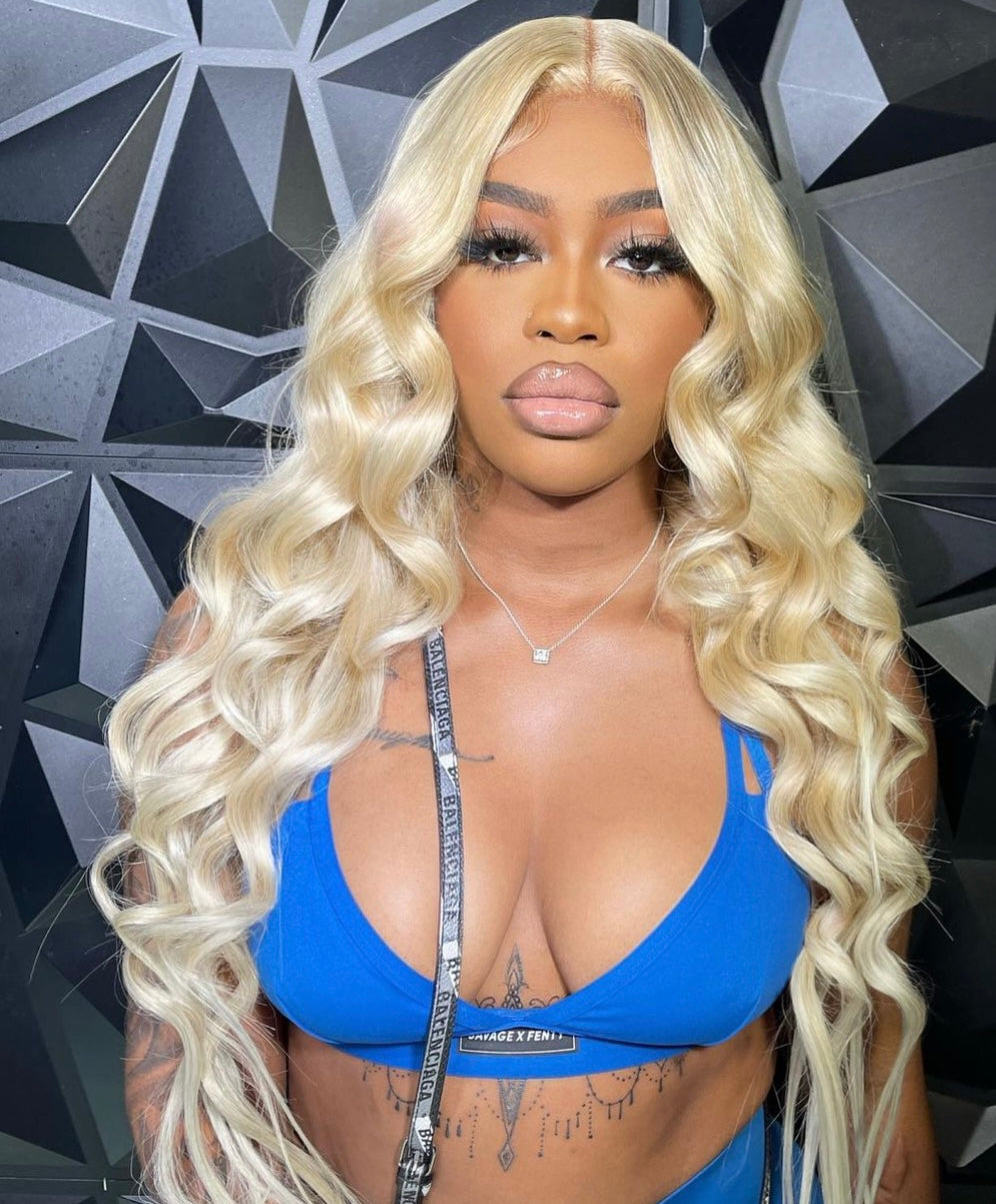 613 Blonde HD Transparent Lace Front Wig - 180% Density Body Wave Raw Virgin Human Hair