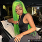 13X4 HD 10A Lime Green Straight Lace 180% Wig 10-28