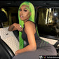 13X4 HD 10A Lime Green Straight Lace 180% Wig 10-28