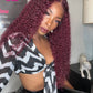 Bold Color | 99J Burgundy Deep Wave Wig | 13x6 HD Transparent Lace | Pre-Plucked | 200% Density | 18"-36" Kimone's Hair Deluxe
