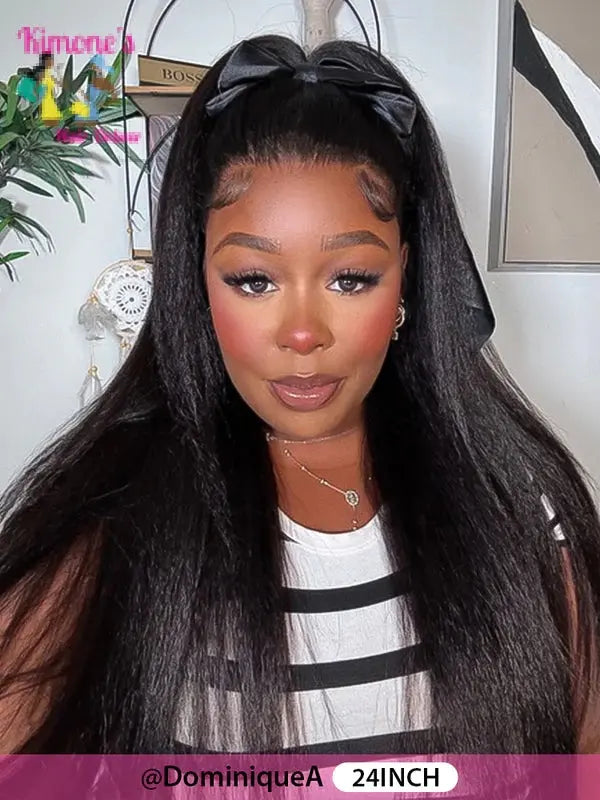 360 Full Lace Wig | Kinky Straight Human Hair | HD Lace | 200% & 250% Density | 16–40 Inches Kimone's Hair Deluxe