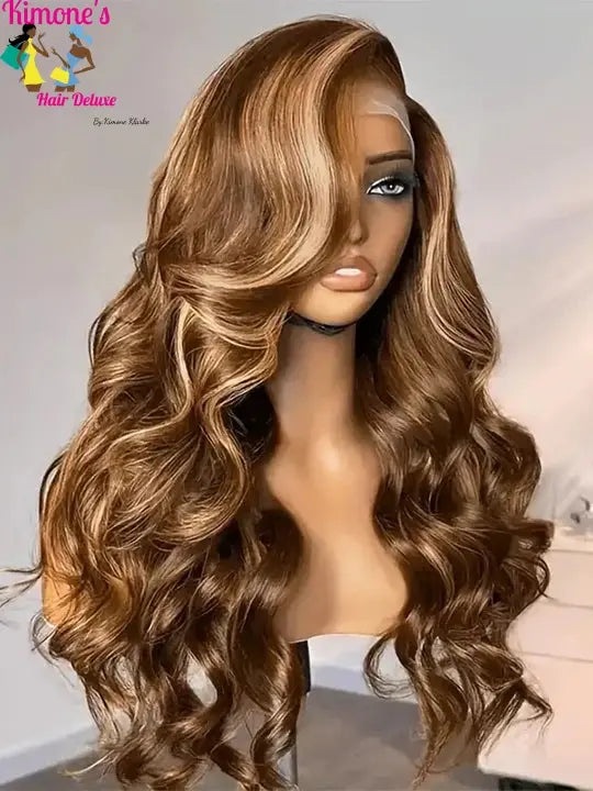 Honey Blonde Ombre Body Wave Wig | 13x6, 13x4, 4x4 & 5x5 HD Lace | Glueless | 180%-200% Density | 20"-40" Kimone's Hair Deluxe