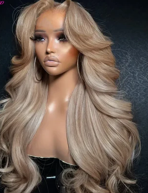 Ash Blonde Body Wave Lace Front Wig | 13x6 Ombre Human Hair Wig 180 Density
