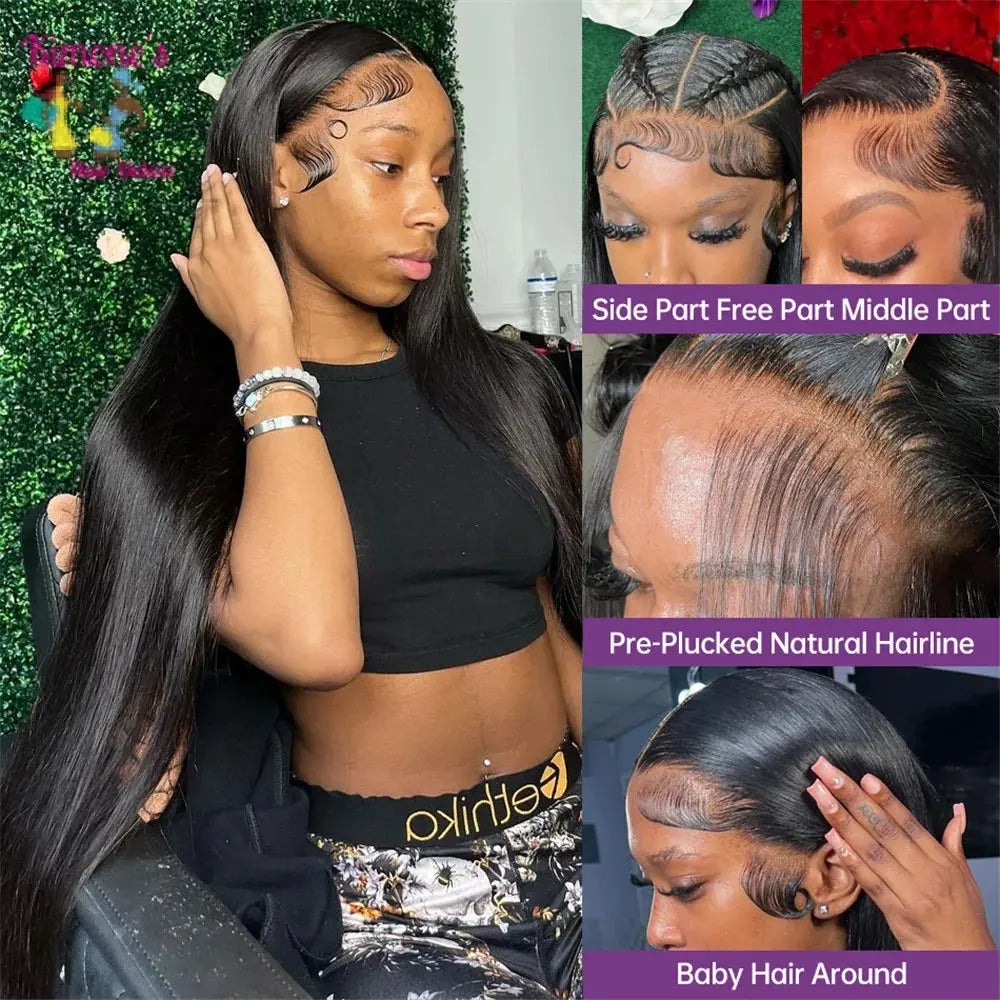 220% Density Bone Straight Wig | 13x6, 13x4 & 360 HD Lace Front | Pre-Plucked Brazilian Human Hair | Kimone's Hair Deluxe Kimone's Hair Deluxe