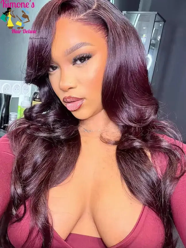 Black Cherry Body Wave Wig | Bold Color, Effortless Waves | 13x4 HD Lace, Everyday Wear, Glueless | Kimone's Hair Deluxe Kimone's Hair Deluxe