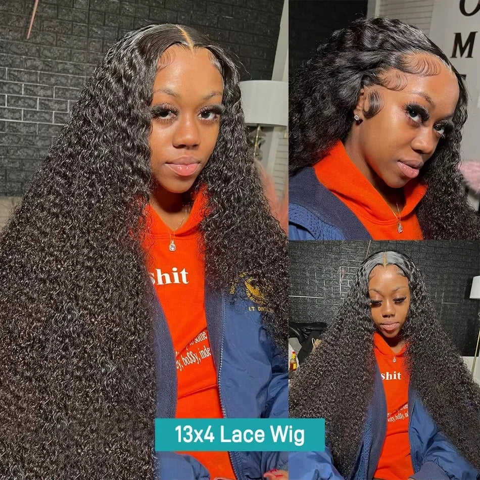 13X4 13X6 Water Wave Hd Transparent Lace Front Wigs Deep Wave Lace Frontal Pre Plucked Curly Human Hair Wigs 250 Density Dropshipman