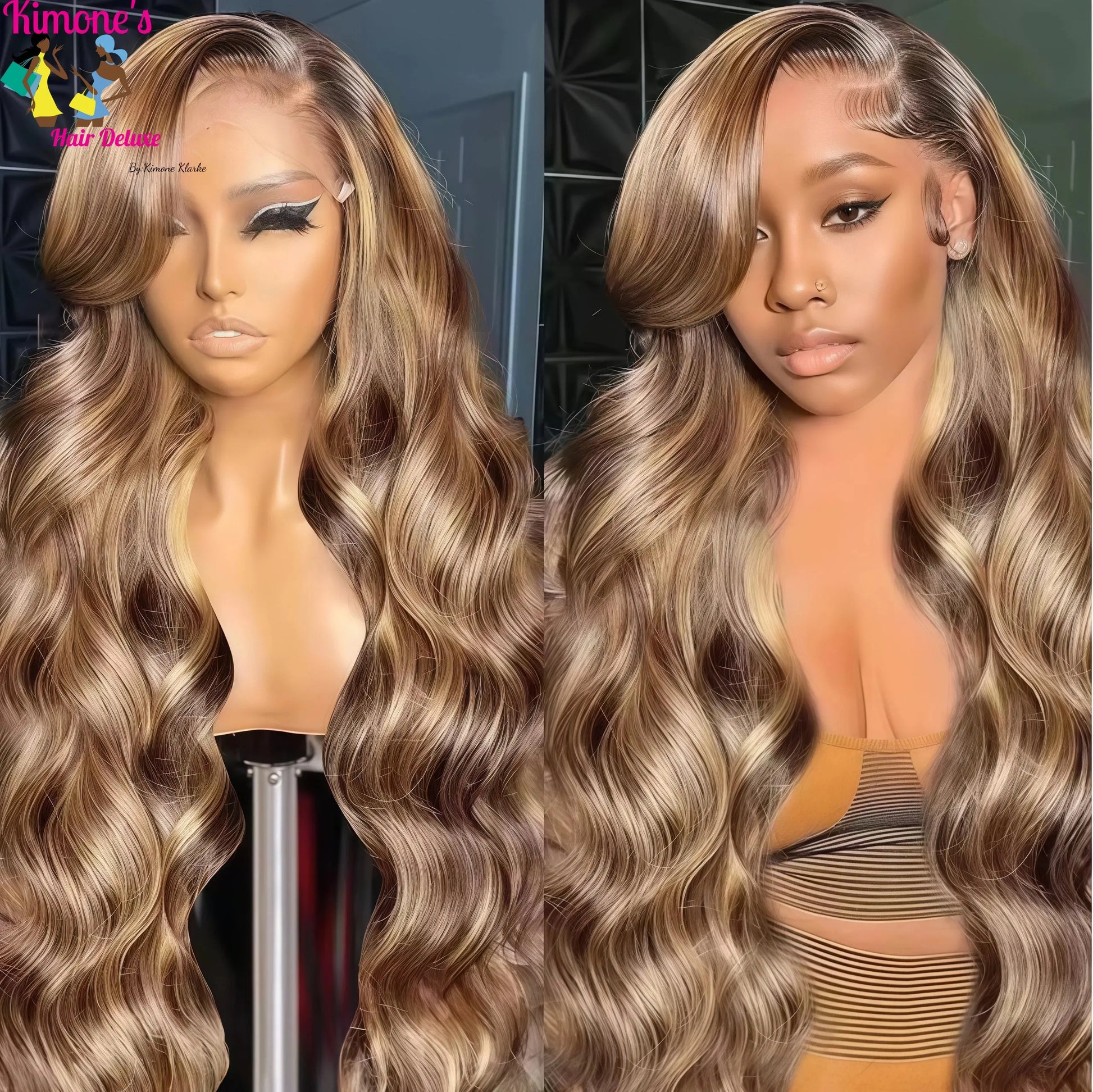 13x6 Glueless Highlight Hd Lace Frontal Wig Human Hair Ombre Colored Honey Blonde Human Hair Wigs Body Wave For Women 5x5 4x4 Dropshipman