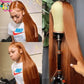 6x4 Glueless Wigs Human Hair Ready To Wear Ginger Blonde Colored Human Hair Lace Closure Wig HD Transparent Lace Front Wigs Dropshipman