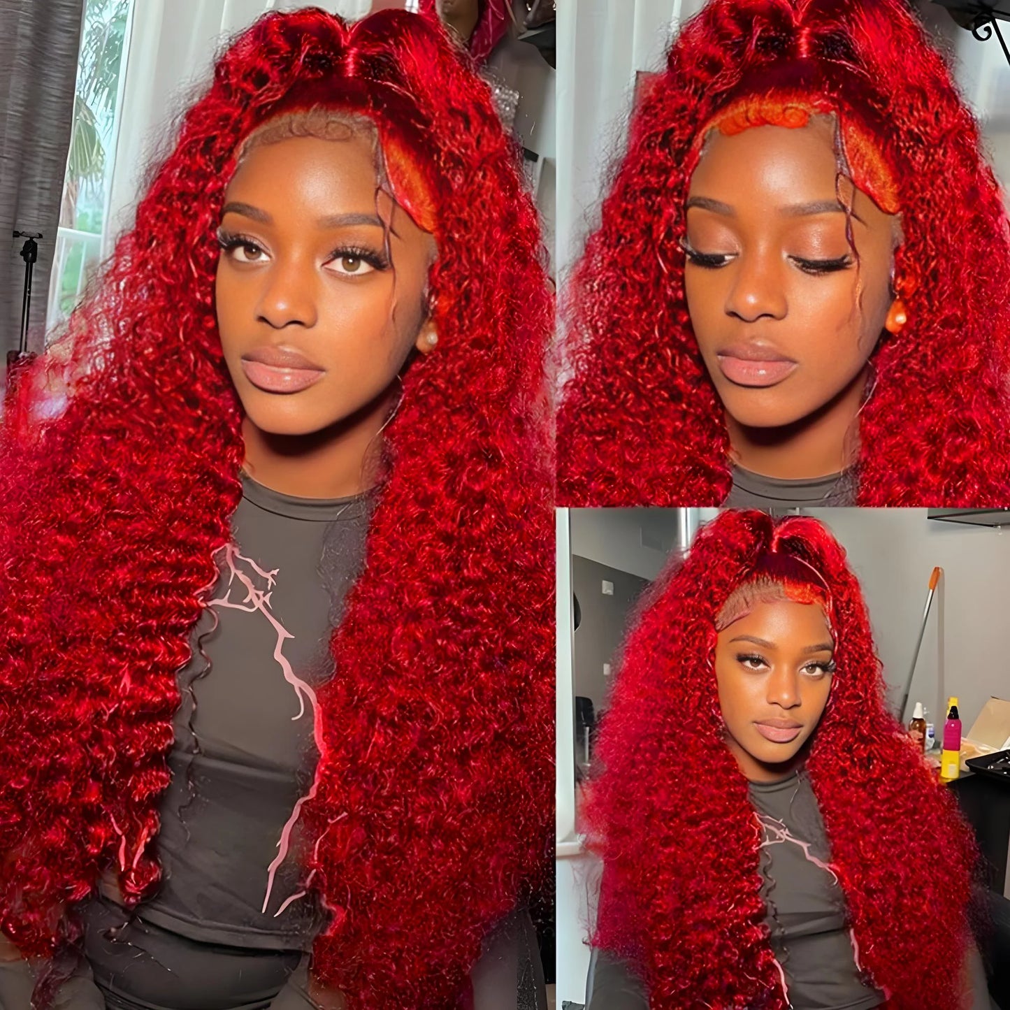 99J Red Deep Wave Wig | 13x4 & 13x6 HD Lace Front | Brazilian Human Hair | 180%-200% Density | Kimone's Hair Deluxe