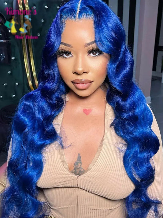 Blue Body Wave & Straight Wig | 13x4 HD Lace Front | Brazilian Human Hair | Pre-Plucked | Kimone's Hair Deluxe Kimone's Hair Deluxe