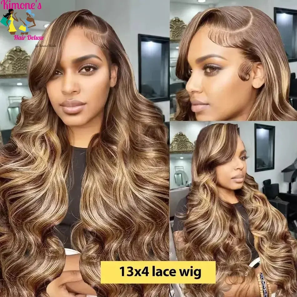 13x6 Glueless Highlight Hd Lace Frontal Wig Human Hair Ombre Colored Honey Blonde Human Hair Wigs Body Wave For Women 5x5 4x4 Dropshipman