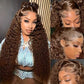 Chocolate Brown Deep Wave Lace Front Wig | Undetectable 13x4 HD Lace | 200% Density | 16–34 Inch | Kimone's Hair Deluxe