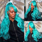 Teal Body Wave Wig | 13x6 HD Lace Front | Brazilian Human Hair | Pre-Plucked | Kimone's Hair Deluxe